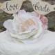 Wedding Cake Topper Love Bird Personalized Rustic Shabby Chic