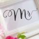 Mr and Mrs Wedding Signs - Sweetheart Table Decoration 8x10 - PHOTO Prop Reception Seating Signage - Fancy Chic Calligraphy Style - Set of 2