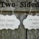 Wedding sign, Flower Girl / Ring Bearer Two-Sided Painted Cottage Chic Sign, "Here Comes the Bride" / "and they lived happily ever after."