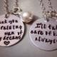 Personalized Necklace Set Hand Stamped Jewelry - Mother of the Bride Mother of the Groom Wedding Set
