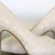 Wedding Shoes -- Ivory Peep Toe Wedding Shoes with Lace Overlay - CHOOSE YOUR COLOR