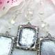 Wedding bouquet photo charms. Bridal bouquet memory charms,  set of 3 crystal photo charms.