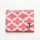 Quatrefoil Make up Bag  - in Coral Fulton - Clutch - Zipper Pouch - Medium - Wedding Gifts - Bridesmaid Gifts - Wedding Favors