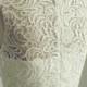 Modest Lace Chiffon Wedding Dress Scoop Neckline Long Bridesmaid Dress Prom Dress with Silver Sash