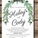 Printable Wedding Invitation Watercolor Floral Wreath with Chalkboard Banner Invite -  DIY Printable Wedding Invite