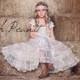 lace rustic flower girl dress -  champagne lace dresses