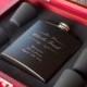 12 Personalized Groomsmen Gifts - TWELVE Custom Engraved Black Flasks Gift Sets