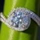 Wedding Set - 14k White gold - Diamond Engagement Ring and matching band- Halo - UNIQUE - Thin Swirl - Pave - Weddings- Luxury - Bp0013 - New