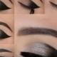 Love the winged eye liner with black and silver color combination