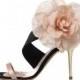 Black Stiletto sandal peach clip  -  stappy heels sandals