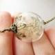 Dandelion Seed Glass Orb Terrarium Necklace, Small Orb In Bronze or Silver, Hipster Bridesmaid Jewelry