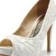 Miss Fabulosity,Ivory White Wedding Shoes,Ivory White Bridal Heels,Ivory White Satin Embroidery Lace Wedding Shoes