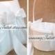 Custom Colors Flower Girl Basket and Ring Bearer Pillow Set...You Choose The Colors..shown in white/white 