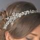 Bridal headband, Wedding headpiece, Rhinestone headband, Leaf headpiece, Crystal tiara, Wedding tiara