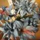 SPRING ///  3 Small Country Blue Lily Bouquets, wedding,  floral arrangement, center pieces