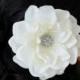 Bridal Antique White Gardenia Flower Fascinator Hair Clip Wedding Head Piece Bride Brooch Pin Silk Flower Floral Headband Rhinestone Crystal