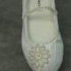 Bridal Flats IVORY SHOES Comfortable Vegan with Pearls Flower appliqué shoes - Wedding flats ivory rose