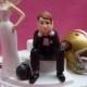 Wedding Cake Topper San Francisco 49ers SF Football Themed Ball and Chain Key w/ Garter, Display Box
