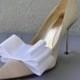 White Satin Ribbon Bow Shoe Clips Set Of Two, More Colors Available
