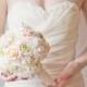 Alternative bouquet - bridal wedding bouquet - pastel, pink, peach, lemon, white, ivory