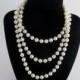 48" strand of 6.5mm pearls - 1950s vintage pearls - bridal wedding jewelry