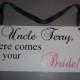 Custom Wedding Signs- Personalized Here Comes Your Bride Sign- Ring Bearer Sign- Flower Girl Sign- Uncle Here Comes Your Bride Photo Prop