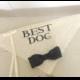 Ivory Best Dog Boy Collar with Bowtie Bandana Rustic Burlap Wedding Photo Prop