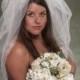 Single Layer Bubble Veils White Bridal Headpiece Ivory Wedding Veil 32 Long Tulle