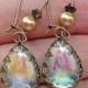 Dangle Earrings Downton Abbey Jewelry Art Deco Aurora Borealis Vintage Bridal Jewelry Wedding  Pearl Drop Earrings BELLE Charmed