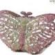 Pink Crystal Butterfly Clutch, Bridal Clutch, Silver Minaudiere, Wedding Purse, Evening Bag, Luxury Clutch, Rhinestone Clutch
