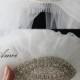 Elbow Length Double Tulle Ivory Bridal Veil with Rhinestone Comb - New