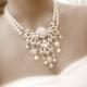 Bridal necklace and earrings -  statement necklace