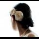 Ivory Flower Wedding Bridal Hair Clip Accessory with Glass Pearls - Set of 2 - New