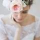 big flower crown -  bridal headpiece