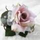 bridal hair clip, dusty pink flower hair accessory, wedding headpiec,rustic wedding, rose, vintage wedding, hair accessories - New