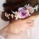 bridal floral crown -  light purple hair circlet