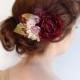 bridal hair accessories -  aubergine wedding hairpiece