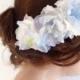 light blue hair accessories, flower hair clips, bridal hair accessory, blue wedding hair comb, periwinkle bridal hairpiece, with crystals - New