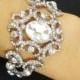 Statement Bridal Bracelet, Vintage Style Wedding Bracelet, Rhinestone Bracelet, Victorian Style Wedding Bridal Jewelry, GUINEVERE