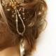 Pearl Headband, Wedding Pearl Headband, Bridal, Pearl Headband,Gold Flower  Bridal Double, Bridal Hair Accessory, Wedding Accessory