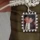 Custom Photo Jewelry Pendant with crystal frame great for bridal bouquet memorial charm