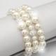 Pearl Bridal Cuff, Pearl and Rhinestone Multi Strand Bracelet, Ivory Pearl Wedding Jewelry for the Bride, Statement Bridal Cuff Bracelet