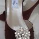 Wedding Shoes Apple Red Shoes Pearl and Crystal Cluster -100 Additional Colors To Pick From