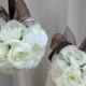 Wedding flower balls pomander White ivory brown Wedding decorations Ceremony Aisle pew markers