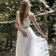 Bohemian Wedding Dress Long Boho Bridal Wedding Gown Gypsy Long Bridal Ivory Dress - Handmade by SuzannaM Designs - New