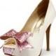 White Wedding Heels shoe -  Ivory Wedding Shoes with Glitter