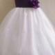 Flower Girl Dress - Purple Color Top Rose Petal Dress - Wedding, Easter, Junior Bridesmaid, Formal Girl Dress, Recital (FGPT)