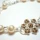 Bridal bracelet, pearl bracelet, wedding jewelry, wedding bracelet with Swarovski golden shadow crystald and Swarovski pearls