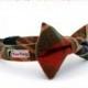 Plaid Flannel Dog Collar Orange, Turquoise, Forest Green (Collar Only - Matching Bow Tie Available Separately)