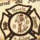 Firefighter Wedding Cake Topper -Personalizable pyrography